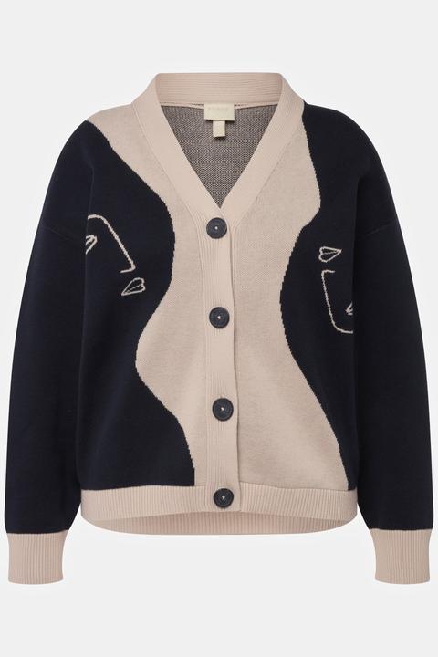 Produktbild Ulla Popken Strickjacke, Frauen, Boxy, V-Ausschnitt (50, 52)