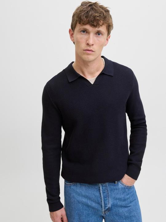 Actual product image Jack & Jones Jprblaeaston Knit Split Neck Ls Sn (XL)