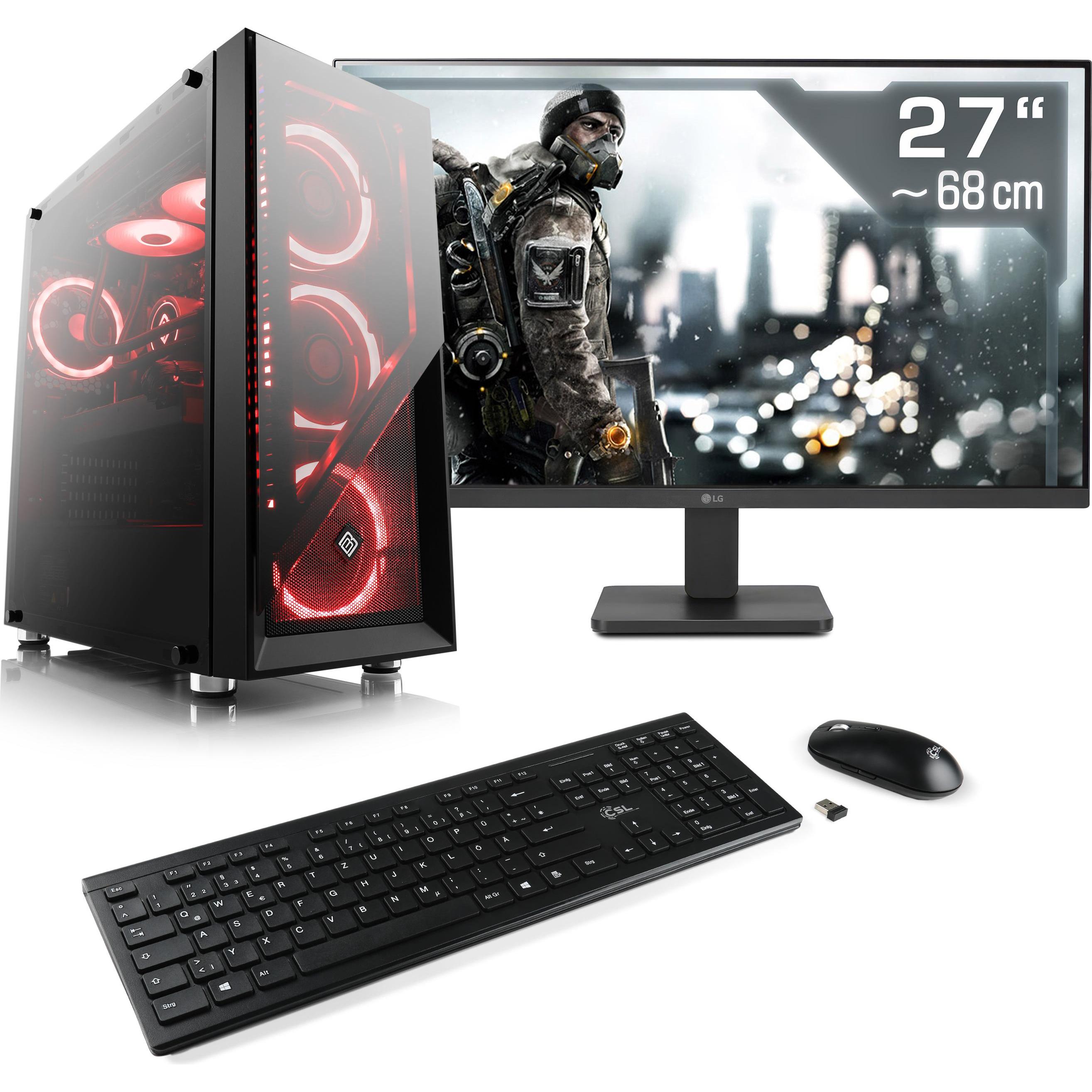 Thumbnail - CSL Gaming PC M11540H, QWERTZ Layout (DE) (AMD Ryzen 5 7600X, 16 GB, 1000 GB, GeForce RTX 4060), PC, Schwarz