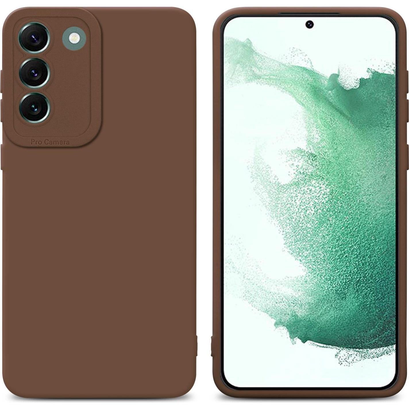 Cadorabo Hülle für Samsung Galaxy S22 PLUS im TPU Fluid LM162 Style (Samsung Galaxy S22+), Smartphone Hülle, Braun