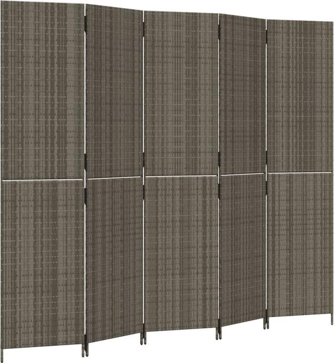 Actual product image vidaXL Screen 5-piece grey poly rattan,Colour: Grey,Material: Poly