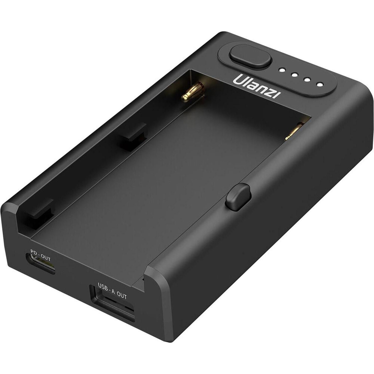 Ulanzi Caricabatterie NP-F01 (Caricabatterie per fotocamere), Alimentatore fotocamera, Nero