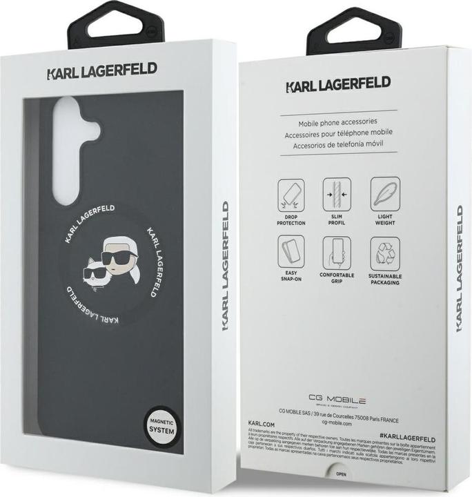 Productafbeelding Karl Lagerfeld - Silicone KC Heads MagSafe (KLHMS25FESKCHTCK) - Samsung Galaxy S25 FE - Black (Samsung Galaxy S25 FE)
