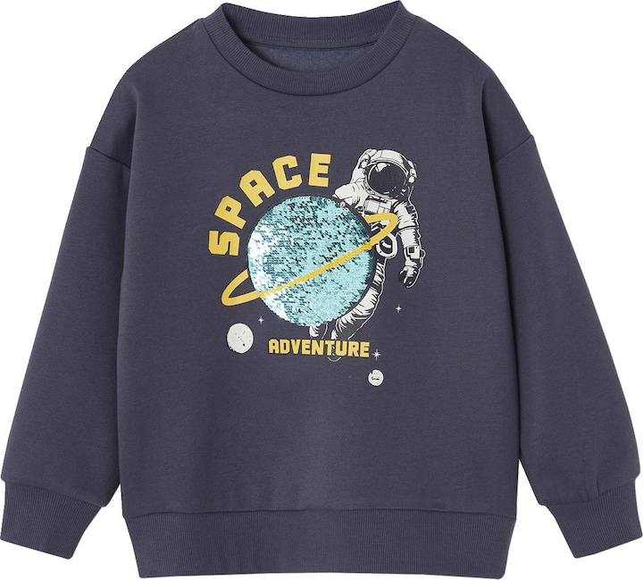 Immagine prodotto Vertbaudet Jungen Sweatshirt mit Wendepailletten, Recycling-Polyester (152)