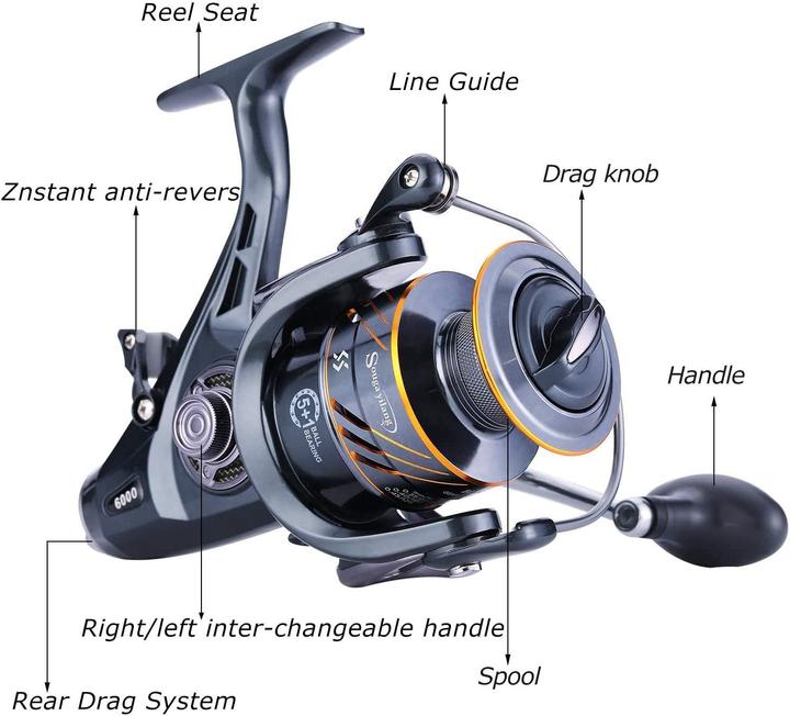 Image du produit Sougayilang Moulinet de pêche 5 + 1, BDM-6000 (Télescope, 5 cm)