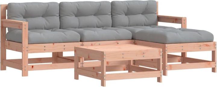 VidaXL Ensemble salon de jardin 5 pièces avec coussins Bois massif Douglas