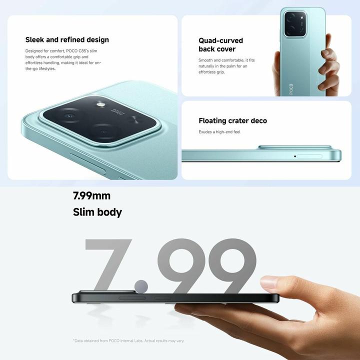 Produktbild Xiaomi Smartphone MOBILE PHONE C85/8/256GB BLACK MZB0LFYEU (256 GB, Black, 6.90", Dual SIM, 4G)