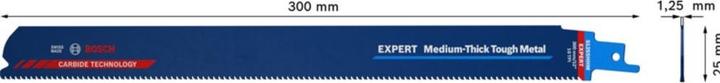 Produktbild Bosch Professional Zubehör EXPERT ‘Medium-Thick Tough Metal’ S 1255 HHM Säbelsägeblatt, 1 Stück