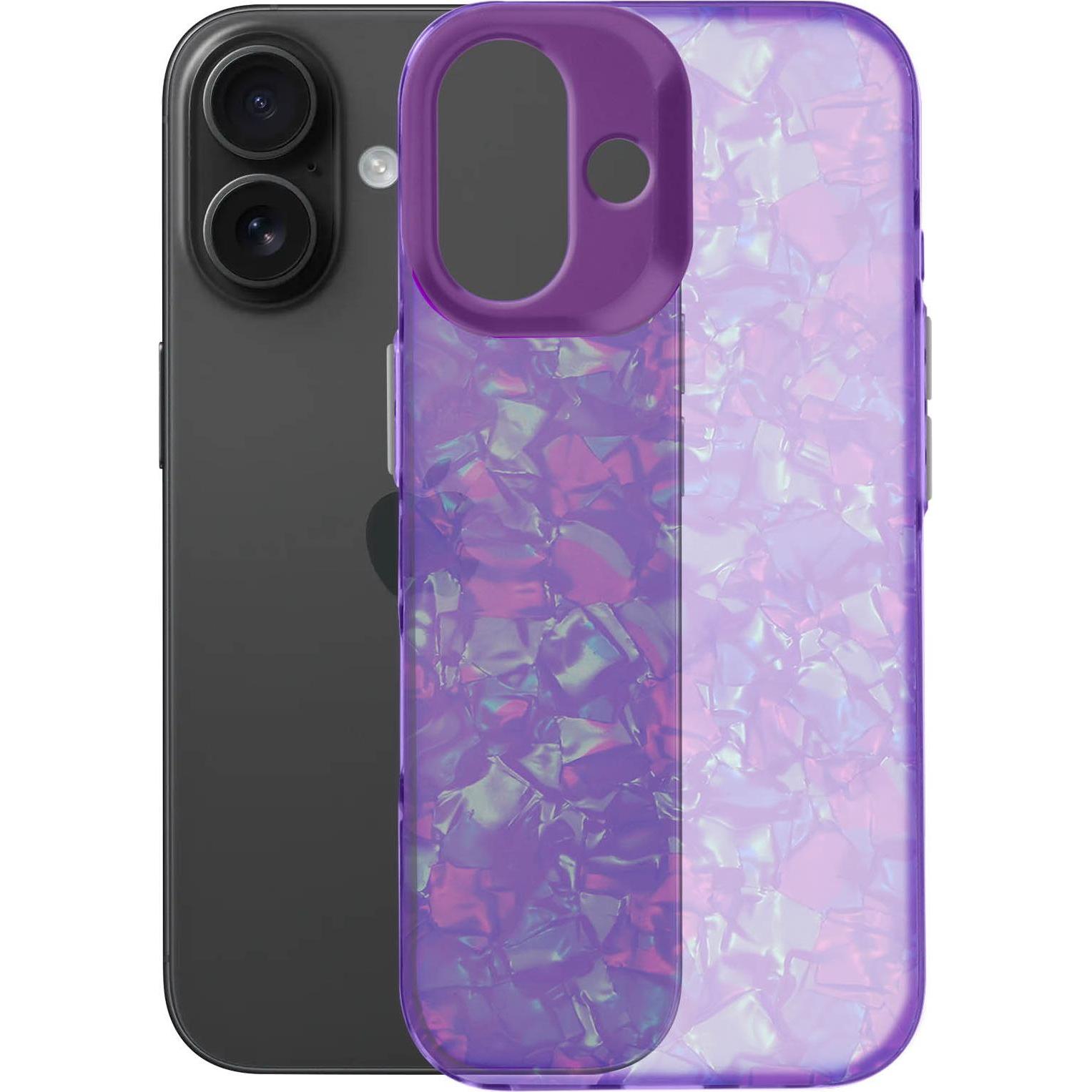 Avizar GlitterGlow Case (Apple iPhone 16 Plus), Smartphone Hülle, Violett