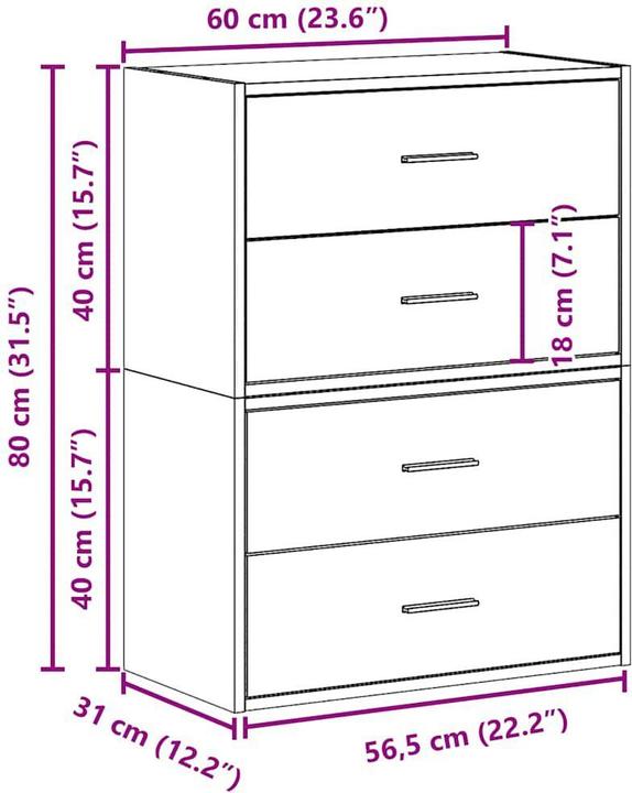 Produktbild vidaXL Lynne (60 x 31 x 40 cm)