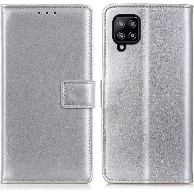 Thumbnail - MU Classic Classic II Leder Bookcover Series (Samsung Galaxy A22), Smartphone Hülle, Silber