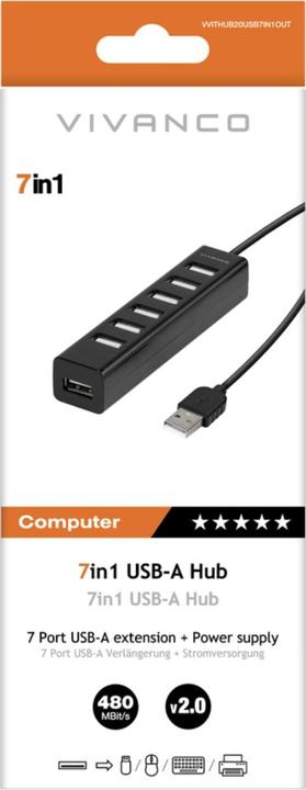 Produktbild Vivanco Hub (USB-A, 7 Ports)