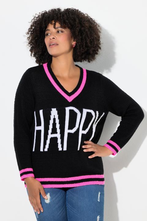 Produktbild Angel of Style Pullover, Straight Fit, HAPPY Schriftzug, Langarm (58)