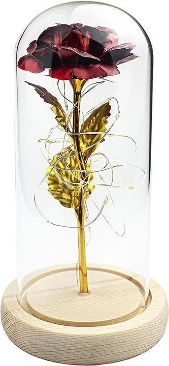 JTI Infinity rose with fairy lights - red (21 cm)