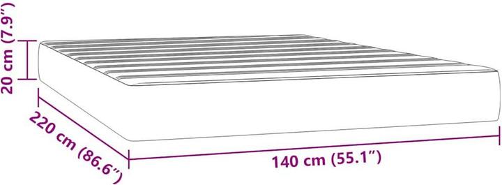 Image du produit vidaXL Taschenfederkernmatratze Rosa Samt (140 x 220 cm, Noyau de printemps)