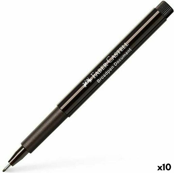 Produktbild Faber-Castell Filzstifte Broadpen Document Schwarz (10 Stück) (Schwarz, 10 x)