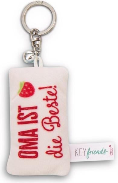 Actual product image Magni NICI Schlüsselanhänger Mini Plüschkissen Oma ist die Beste! mit Glöckchen 8cm