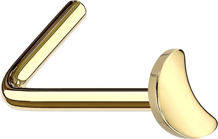 Actual product image Star Piercing Nose stud angled gold plated with moon (Titanium, without brass)
