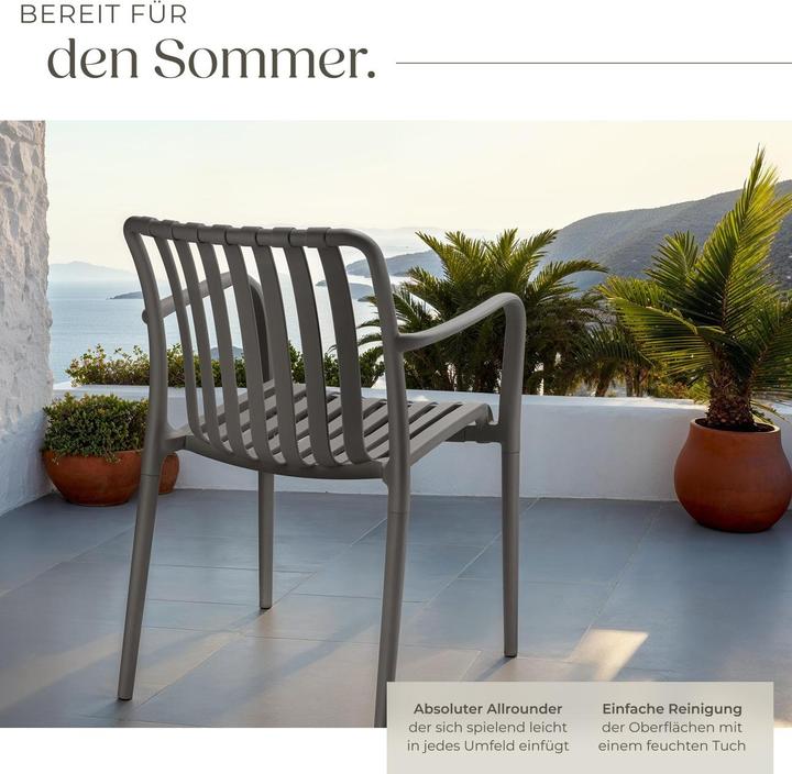 Immagine prodotto tectake Sedie da giardino Alcudia, resistenti alle intemperie, impilabili