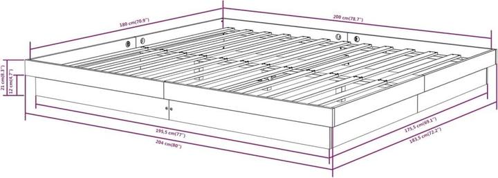 Produktbild vidaXL Bettgestell (180 x 200 cm)