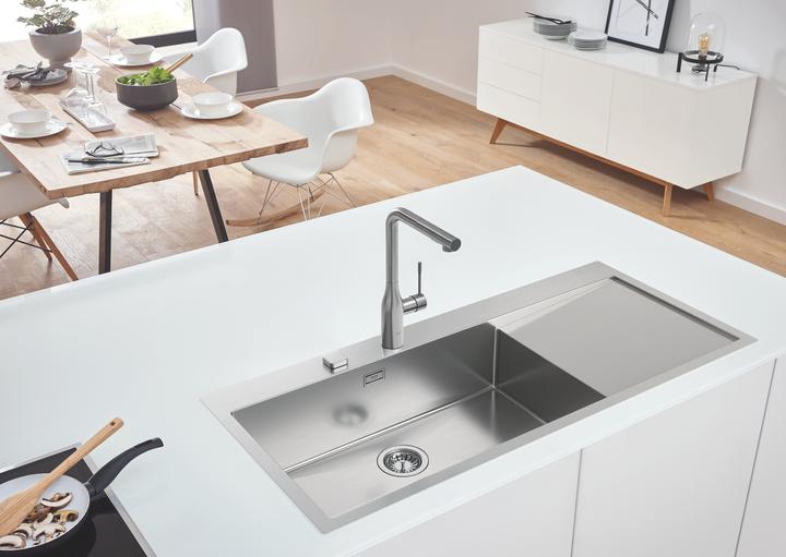 Image du produit Grohe K1000 Évier en acier inoxydable avec égouttoir (Éviers à poser, 52 cm, 116 cm)