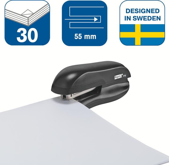 Produktbild Rapid Heftgerät F16 Kunststoff 20 Blatt Blisterverpackung schwarz (20 Blätter)
