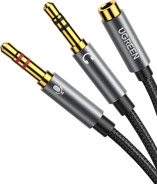 Actual product image Ugreen Microphone and headphone Y splitter 3.5 mm jack (0.20 m, 3.5mm jack (AUX))