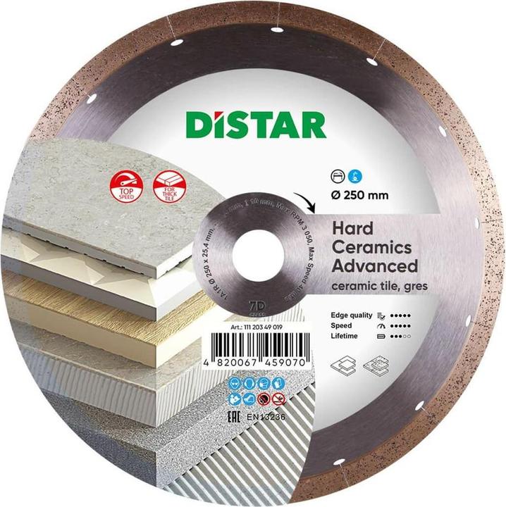 Image du produit No Name DISTAR HARD CERAMICS ADVANCED DISQUES DIAMANTES 250 x 1 5 x 10 x 25 4