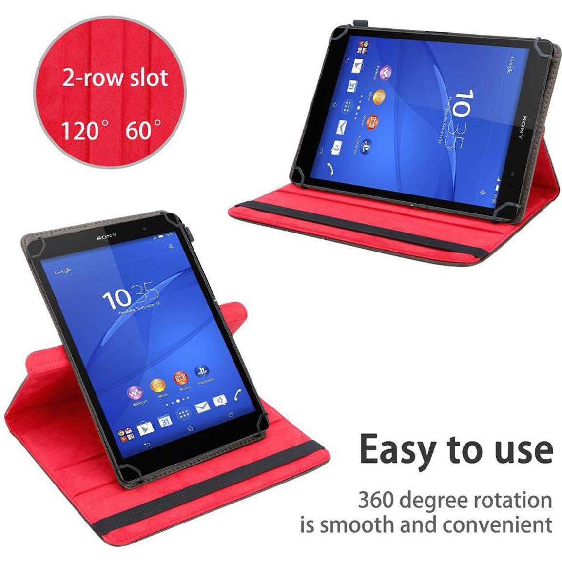 Thumbnail - Cadorabo Tablet Hülle Universal 360 (Sony Xperia Tablet Z3 Compact), Tablet Hülle, Braun