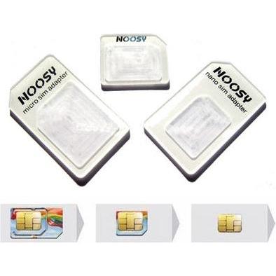 Noosy SIM Adapter Kit 3 pack, Accessori per cellulare, Bianco