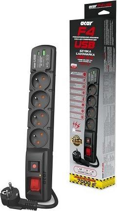Actual product image Acar Surge Protector F4 French Pd 3.0 (4 x, CEE 7/5, 1.50 m)