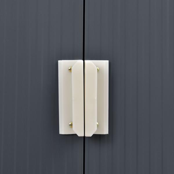 Actual product image Juskys Metal tool shed with pitched roof