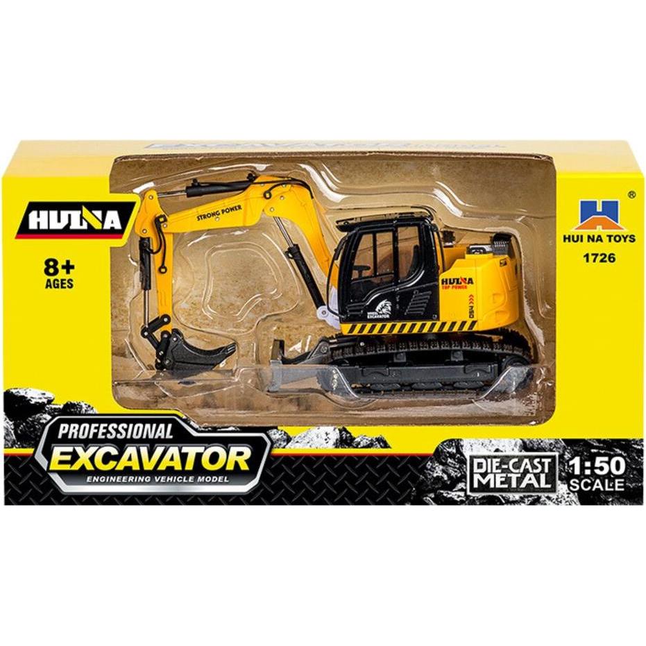 Huina Koparka Gąsienicowa Ze Spychaczem Metalowa Żółta 1:50