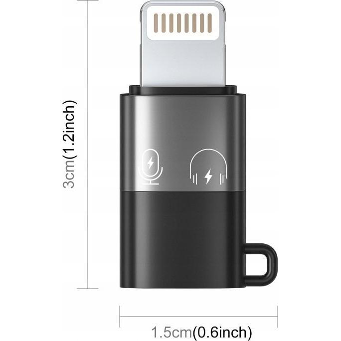Puluz Adapter USB PU649B USB-C - Lightning Czarny (SB8500) (USB-C, Lightning), Adattatore dispositivo mobile, Nero