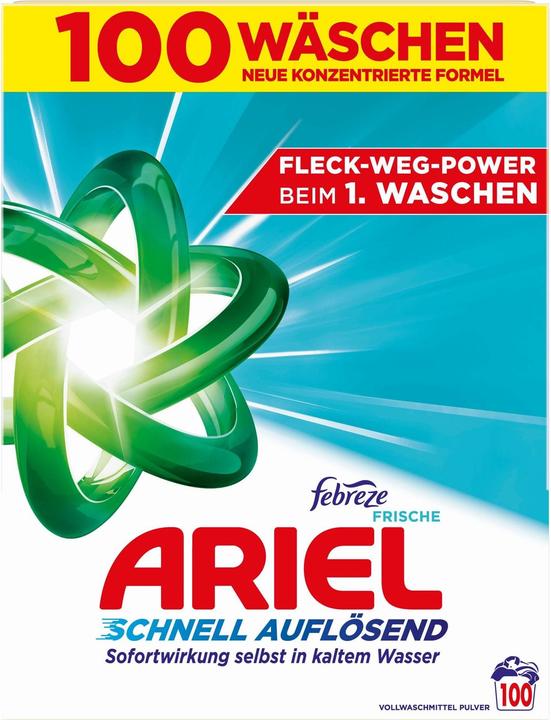 Produktbild Ariel Pulver Febreze 5.03KG Vollwaschmittel 100 WL (100 Waschgänge, Pulver)