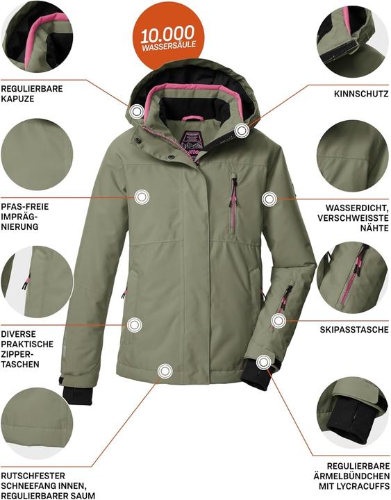 Produktbild Killtec Giacca da Sci per Ragazze con Cappuccio e Paraneve (176)