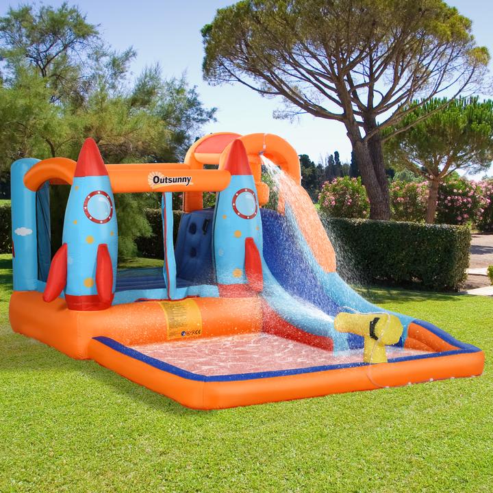 Immagine prodotto Outsunny Castello gonfiabile con piscina e scivolo