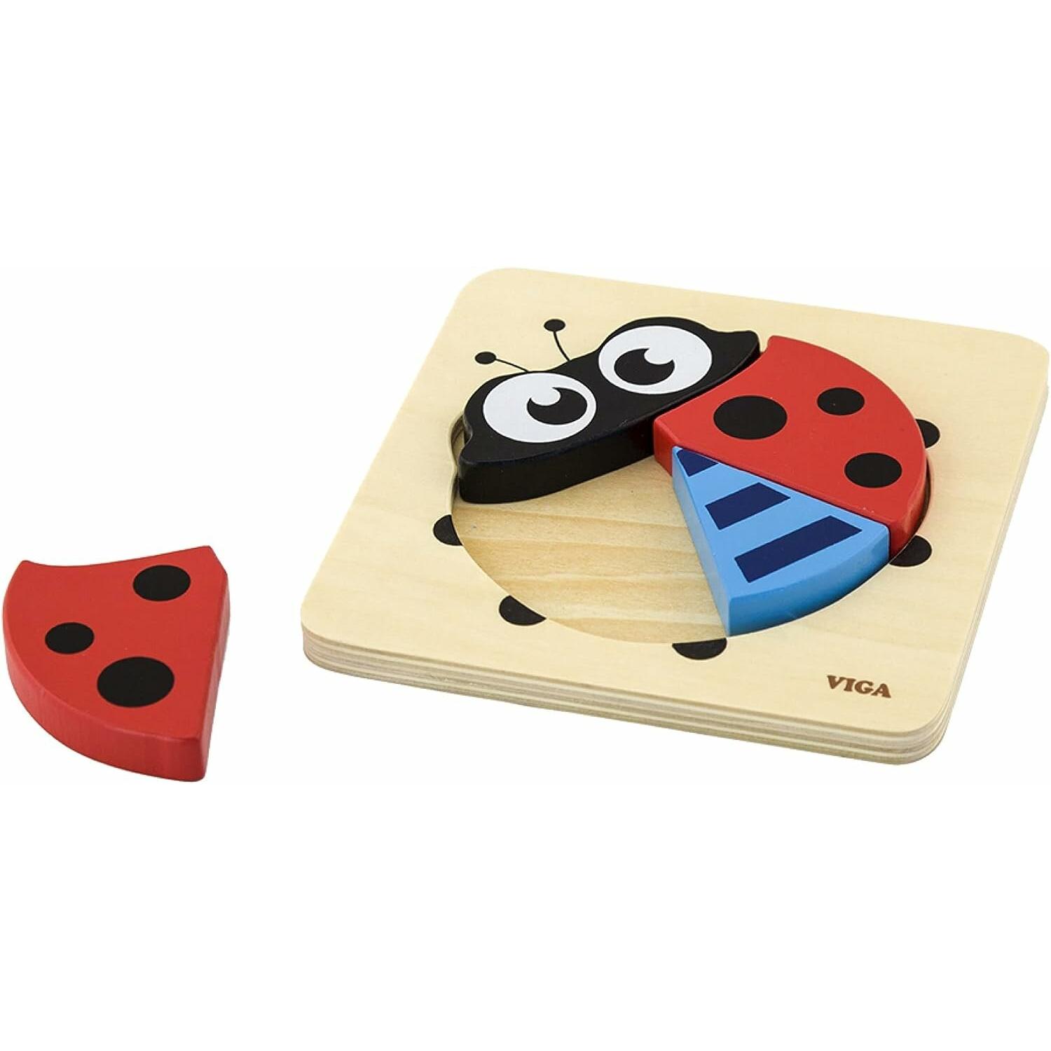 Viga Toys Viga 50168 Handy Block Puzzle - Marienkäfer