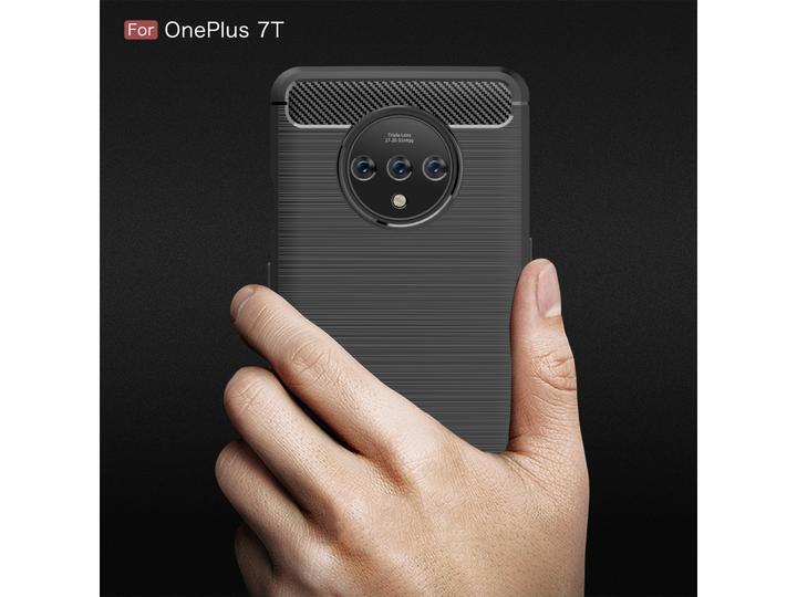 Actual product image Screenguard OnePlus 7T Cover Carbon Brushed Soft TPU (OnePlus 7T)