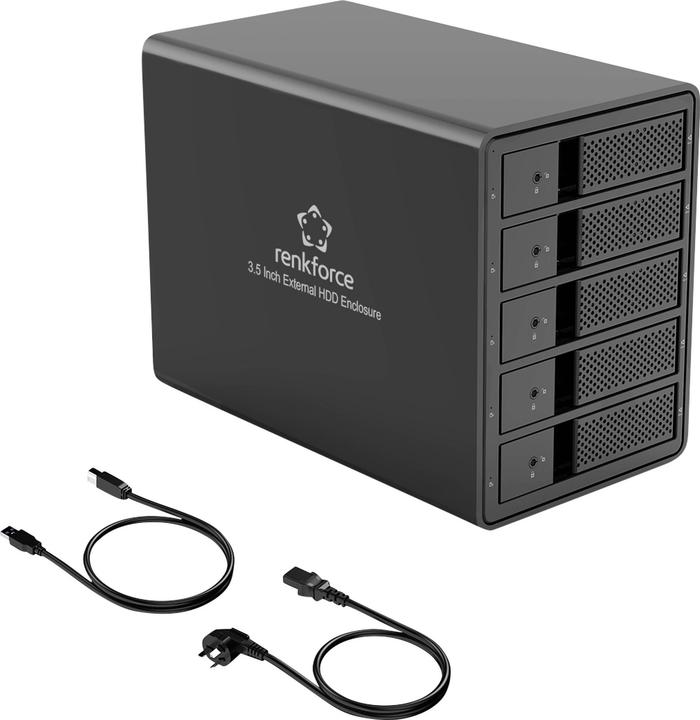 Produktbild Renkforce RF-6647600 8.9 cm (3.5 Zoll) Festplattengehäuse 5 Bay 3.5 Zoll USB-A (