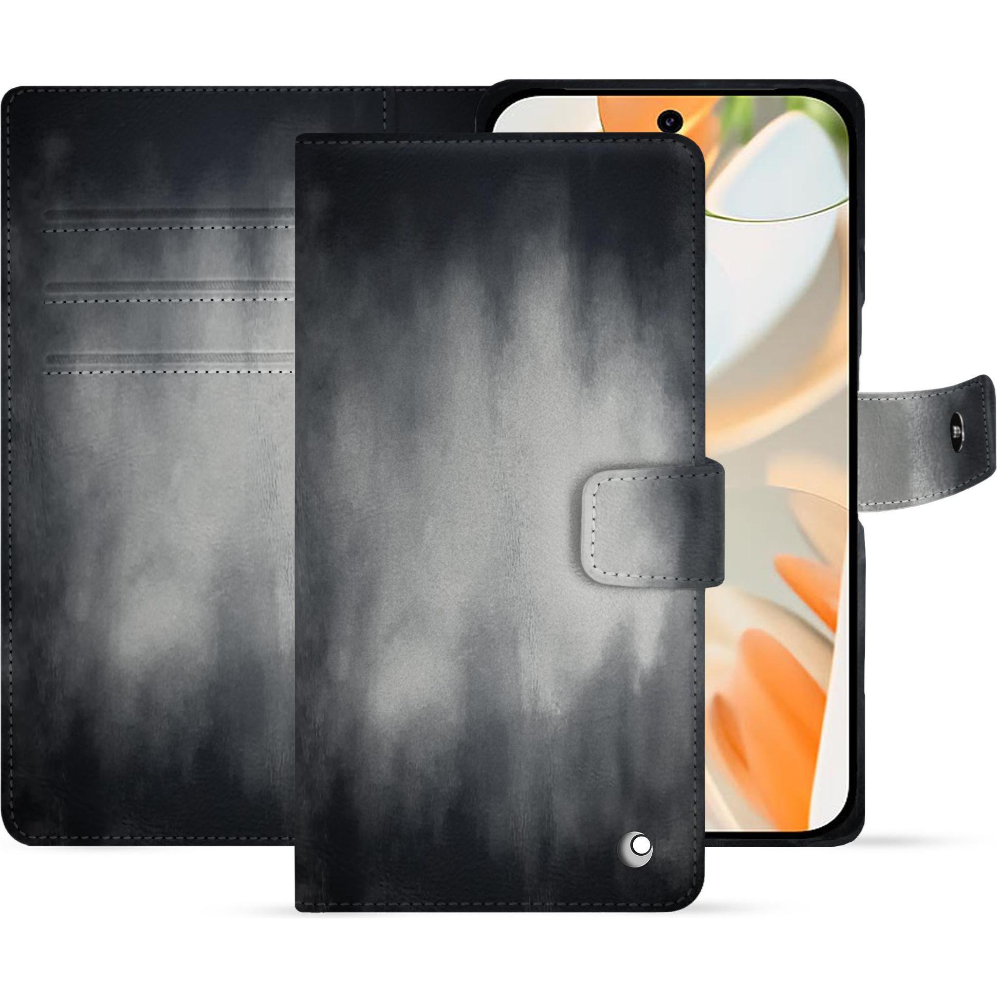 Noreve Lederschutzhülle Google Pixel 9 Pro (Google Pixel 9 Pro Fold), Smartphone Hülle, Grau