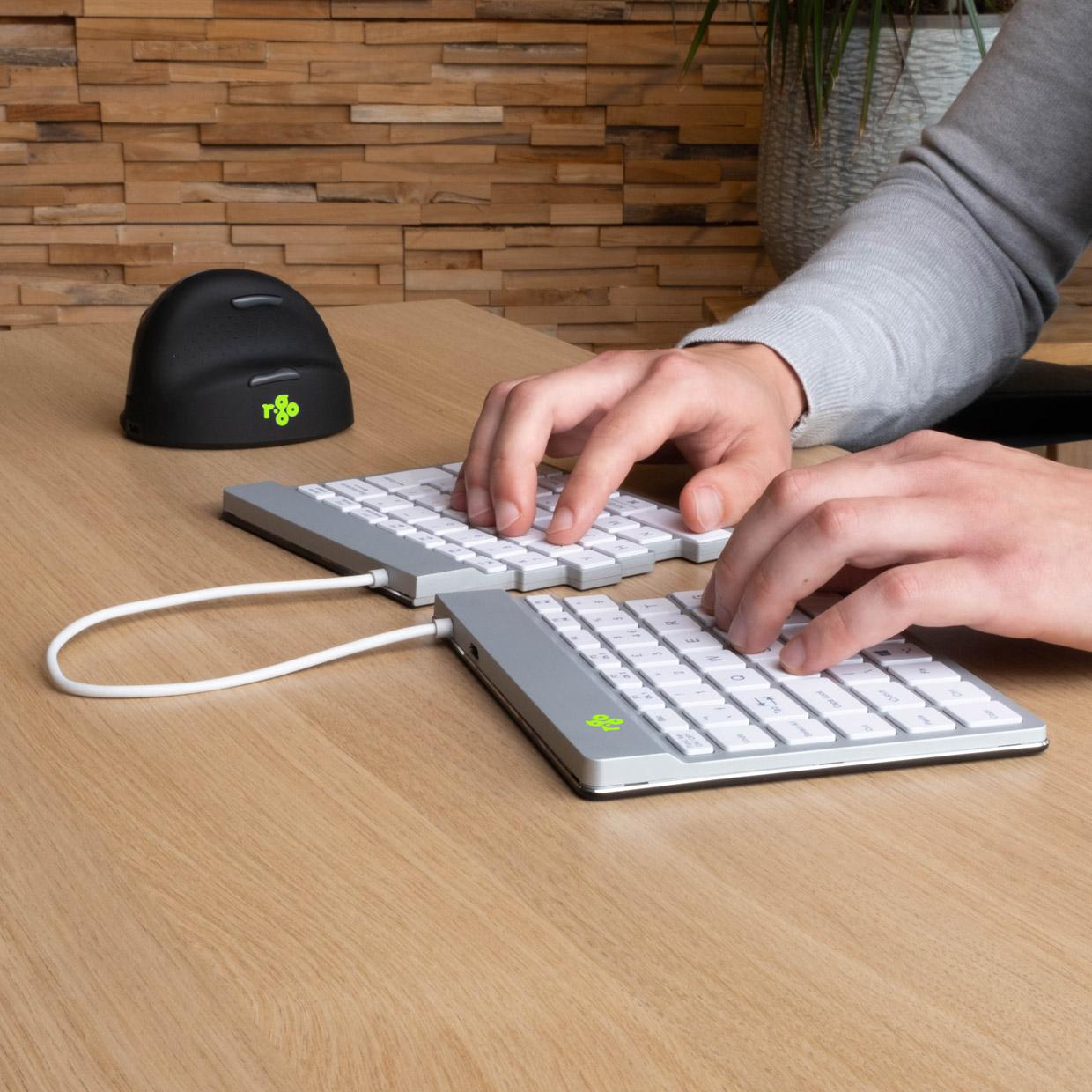 Thumbnail - R-Go Tools R-Go Tastatur Split Break DE-Layout Bluetooth weiss (DE, Kabellos), Tastatur, Weiss