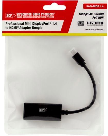 Produktbild SCP 9AD-MDP1.4, 0.15 m, HDMI Type A (Standard), Mini DisplayPort, Female, Male, Straight (Mini DP, 15 cm)
