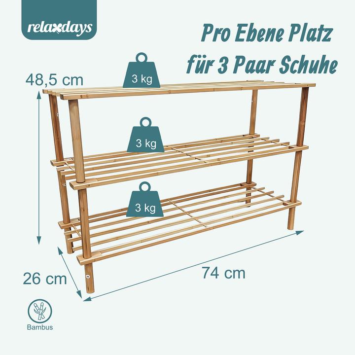 Produktbild Relaxdays Schuhregal (74 x 26 x 48 cm)