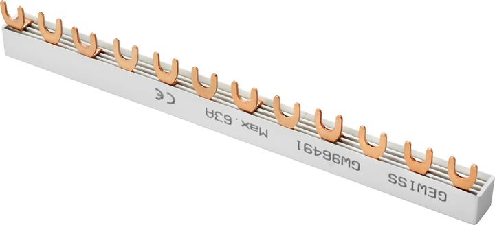 Produktbild Gewiss GEWI GW96491 Busbar 6 X Mdc 2P (2M) Sammelschiene 4pol. L1+N L2+N L3+N