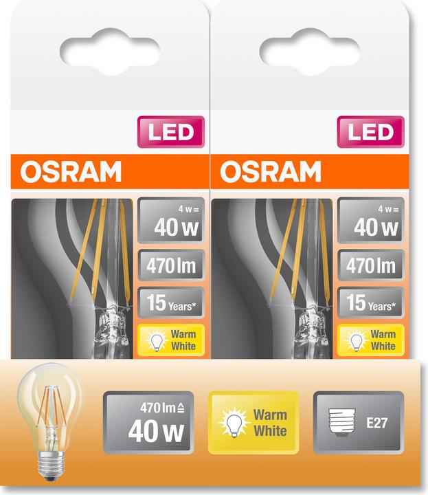 Actual product image Osram Retrofit Classic A (E27, 4 W, 470 lm, 1 x, E)