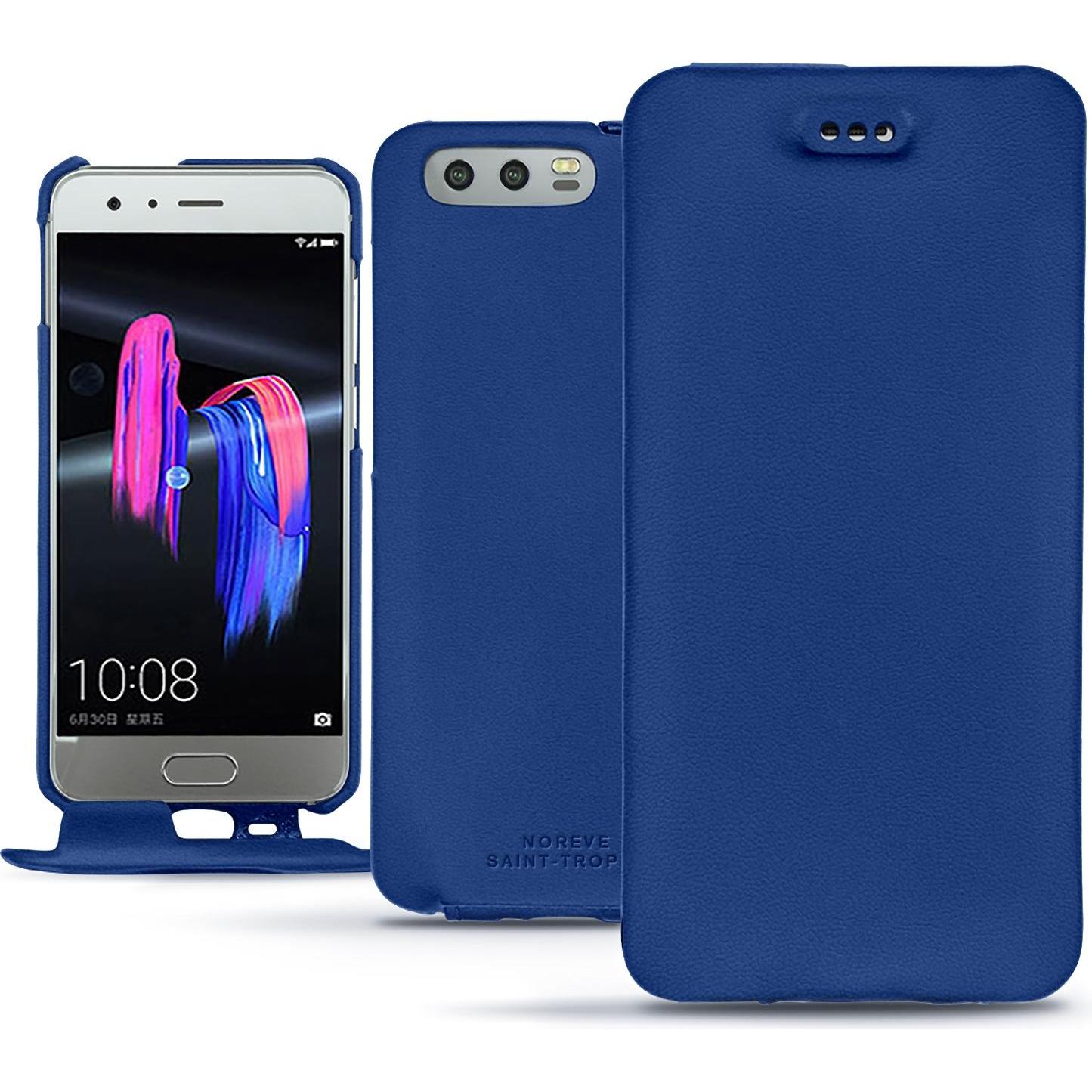 Noreve Lederschutzhülle vertikal (Honor 9), Smartphone Hülle, Blau