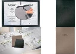 Productafbeelding Sigel Menumap met rubberbinding, blinddruk: eten & drinken, met 2 dubbele transparante kaften (A5, 1 x)