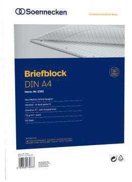 Soennecken Letter pad Paper size: DIN A4 Ruling design: ruled with Ran (A4, Lined)