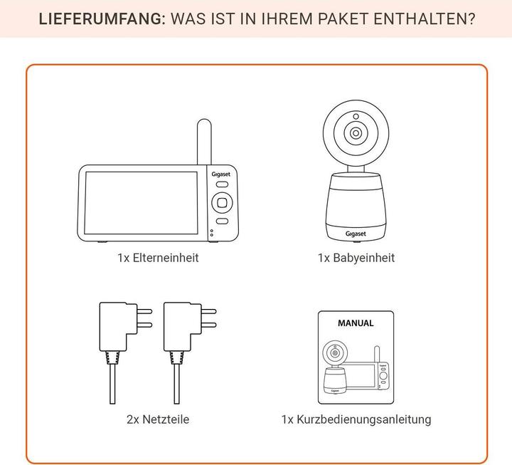 Produktbild Gigaset BABY 700 Connected w (Babyphone mit Kamera, 300 m)